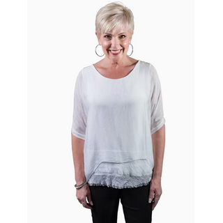 Adriana Double Raw-Edge Top - dolly mama boutique