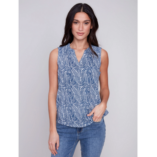 Sleeveless Blouse with Ruffle Collar - dolly mama boutique
