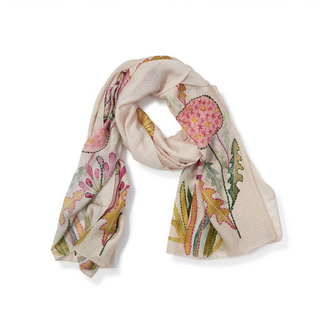 Pop Flowers Pink Scarf - dolly mama boutique