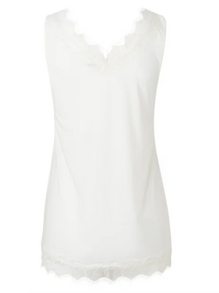 V-Neck Tank with Lace 4220 - dolly mama boutique