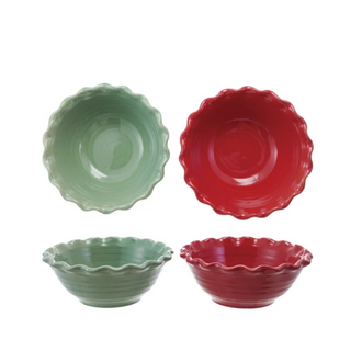 Scalloped Edge Holiday Bowls