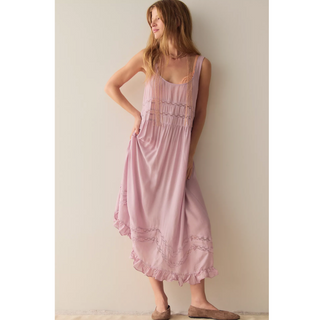 Voile and Lace Midi Dress