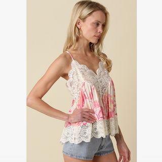 Lia Floral Lace Cami - dolly mama boutique