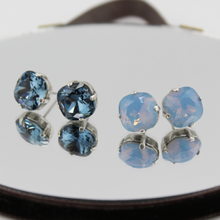 Large Square Studs - Silver - dolly mama boutique