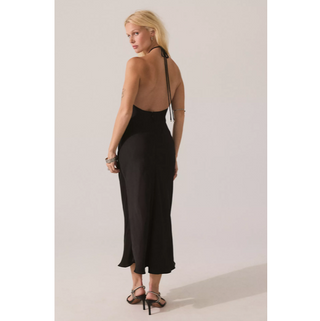 Citrine Midi Halter Dress