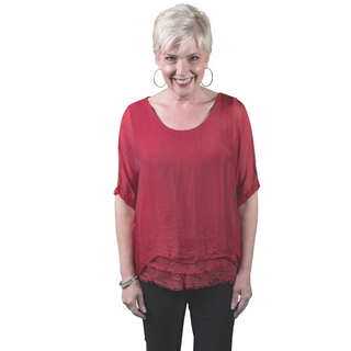 Adriana Raw-Edge Top - dolly mama boutique