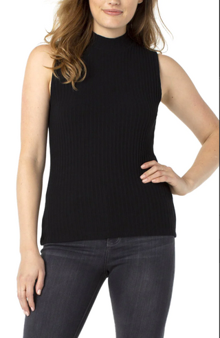 Mock-Neck Sleeveless Knit Top