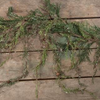 Weeping Cedar Garland with Snow - dolly mama boutique