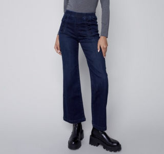 Pull-On Denim Sailor Pants