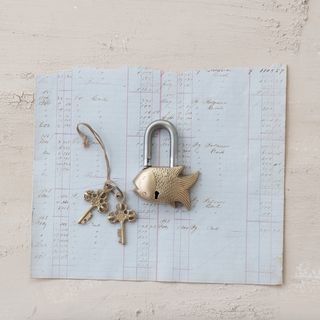 Brass Fish Lock - dolly mama boutique