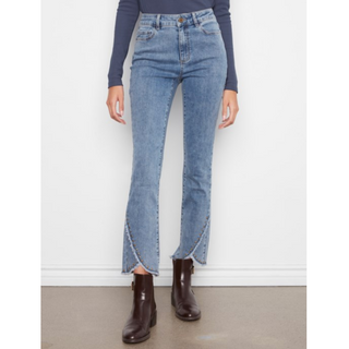 Studded Tulip-Hem Denim Pant
