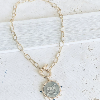 Horse Coin Shackle Necklace