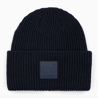 Ribbed Beanie with Rubber Patch
