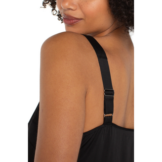 Satin Tank with Lace Trim