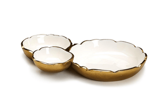 Gold and White Trio Bowl - dolly mama boutique