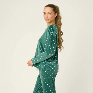 Polka Dot Velour Top