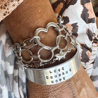 Chunky Open Heart Charm Bracelet - view 5