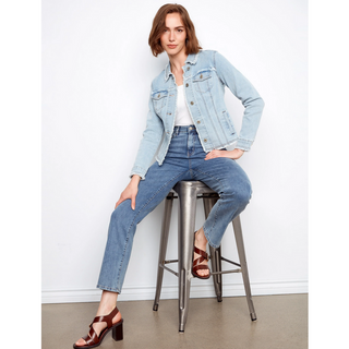 Fringed-Edge Denim Jacket - dolly mama boutique