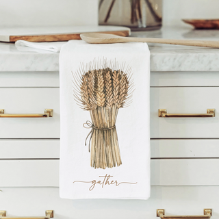 "Gather" Wheat Tea Towel - dolly mama boutique