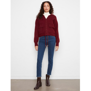 Zipper Hoodie with Patch Pockets