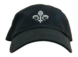 Rachel Cap with Crystal Fleur De Lis - dolly mama boutique