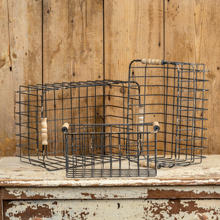 Black Metal Storage Baskets - dolly mama boutique