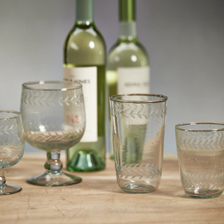 Tuscan Etched Rocks Glass - dolly mama boutique