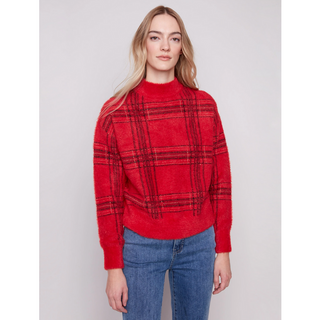 Mock-Neck Jacquard Sweater