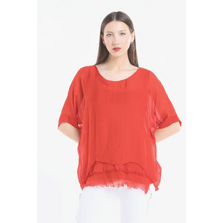 Adriana Raw-Edge Top - dolly mama boutique