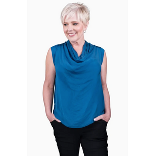 Sarita Drape-Neck Top - dolly mama boutique