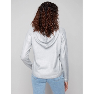 Raglan-Sleeve Shiny Hoodie