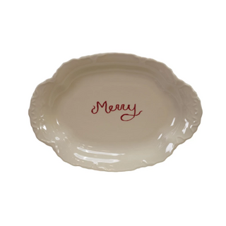 “Merry” Stoneware Plate - dolly mama boutique