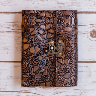 Floral Embossed Latch Journal