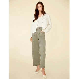 Linen Jacket with Embroidered Hem - dolly mama boutique