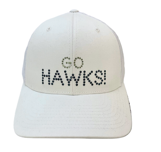 Kourtney Trucker Hat with Crystal Seahawks "GO HAWKS!" - dolly mama boutique