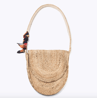 Jute Messenger Bag with Scarf