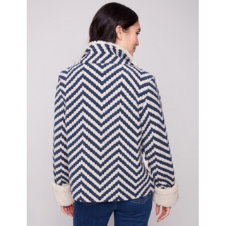 Chevron Jacket with Sherpa Trim