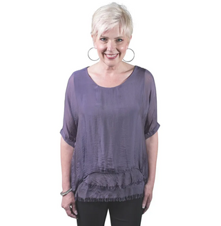 Adriana Raw-Edge Top - dolly mama boutique