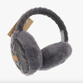 Cable-Knit Faux Fur Earmuff - dolly mama boutique