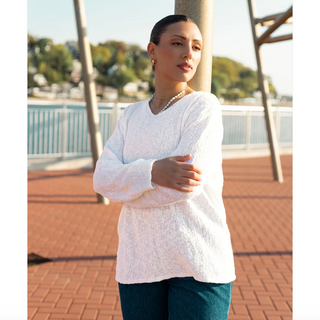 V-Neck Scramble Stitch Sweater