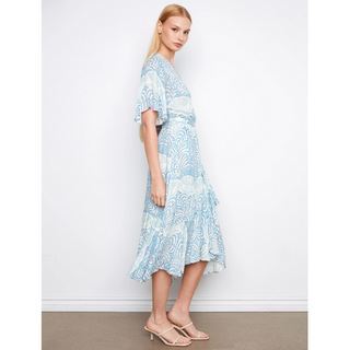 Flutter-Sleeve Wrap Dress - dolly mama boutique