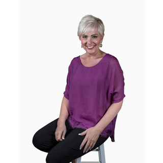 Adriana Double Raw-Edge Top - dolly mama boutique