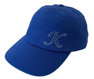 Rachel Cap with Crystal Calligraphy Monogram - dolly mama boutique