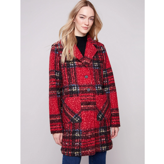 Plaid Boucle Coat - dolly mama boutique