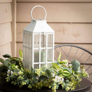 White Metal Lantern MET18650 - dolly mama boutique
