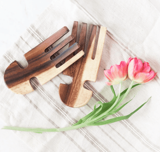 Wooden Salad Hands Set - dolly mama boutique