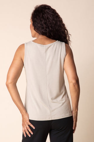 Habitat Travel Knit Easy Tank in Dove, back view