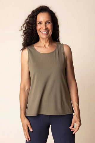 Habitat Travel Knit Easy Tank in Umber, front view