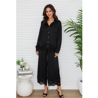 Lace-Hem Pants