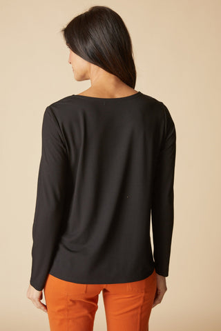 Habitat Travel Knit Long Sleeve Tee in Black, styled